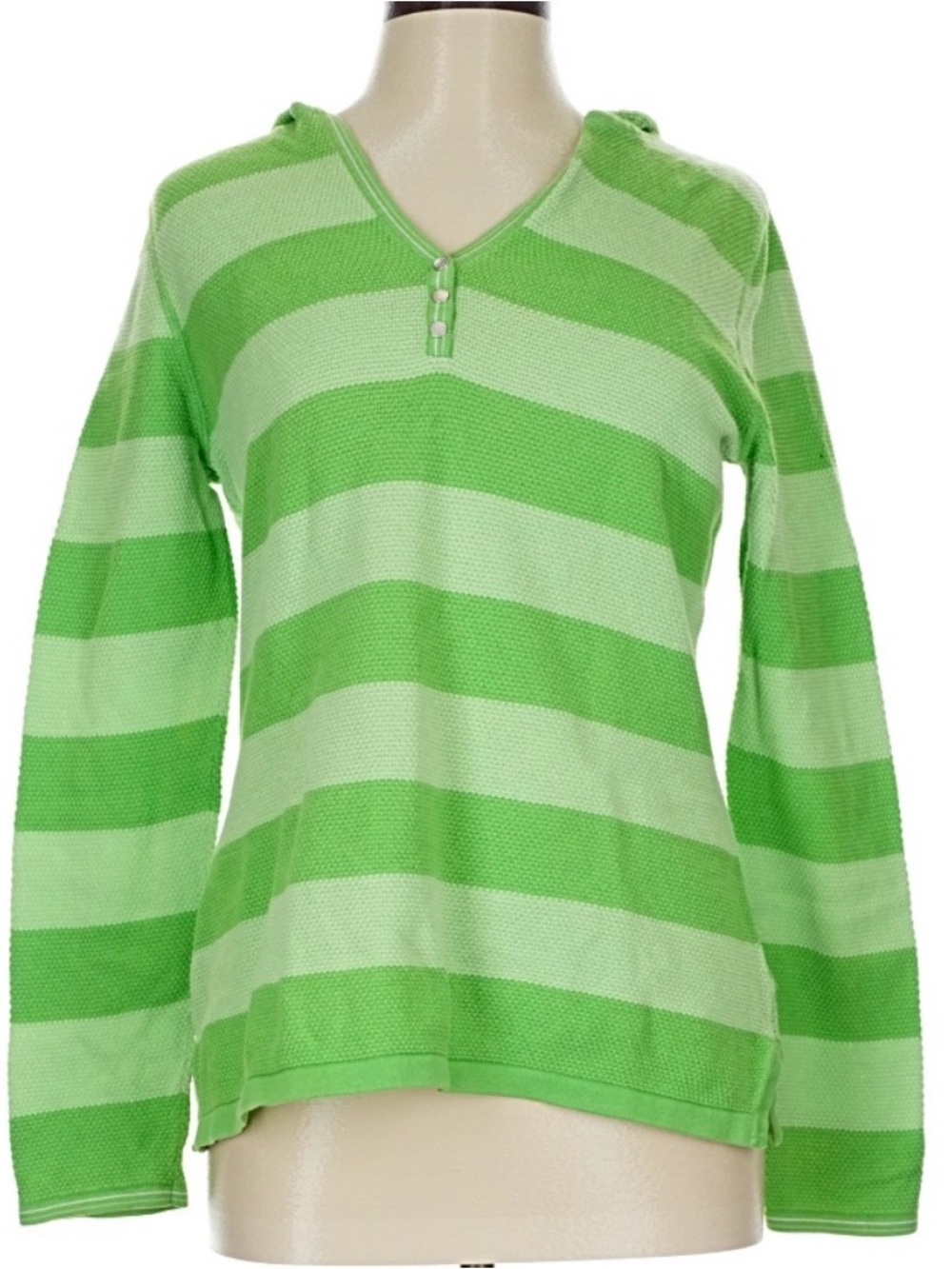 Izod Green Striped Hooded Pullover